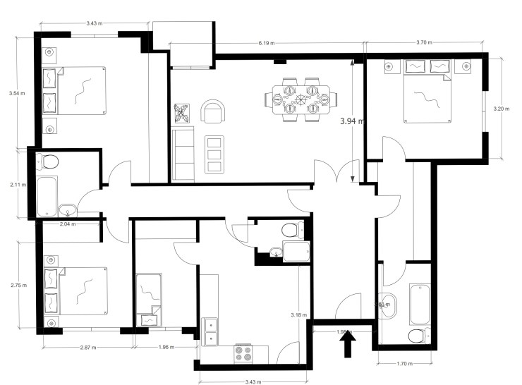 Plano2d realizado con sketchup